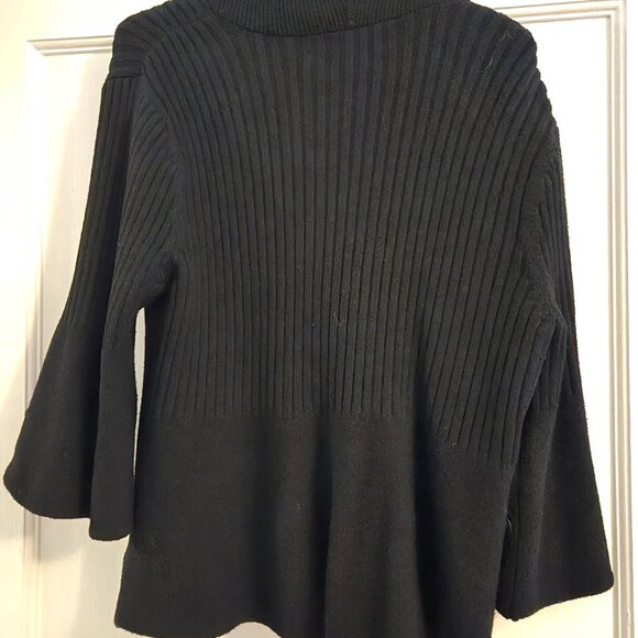 NINE WEST Classic Black Short Cardigan w/ Flared Hem & Bell Sleeves SIZE XL - Picture 2 of 5
